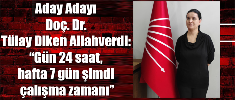 Aday Adayı Doç. Dr. Tülay Diken Allahverdi: “Gün 24 saat, hafta 7 gün şimdi çalışma zamanı”