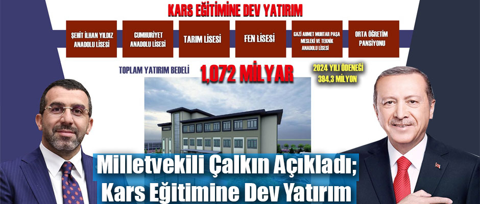 Ak Parti Kars Milletvekili Çalkın Açıkladı; Kars Eğitimine Dev Yatırım 