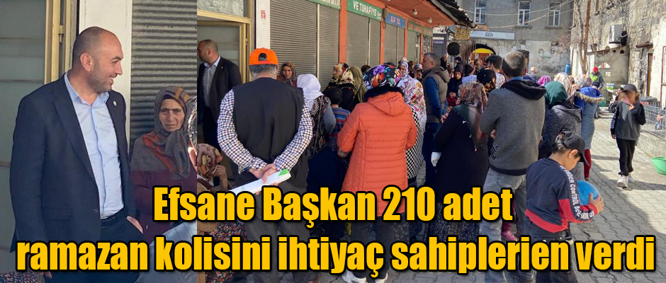 Efsane Başkan 210 adet ramazan yardım kolisini ihtiyaç sahiplerine verdi