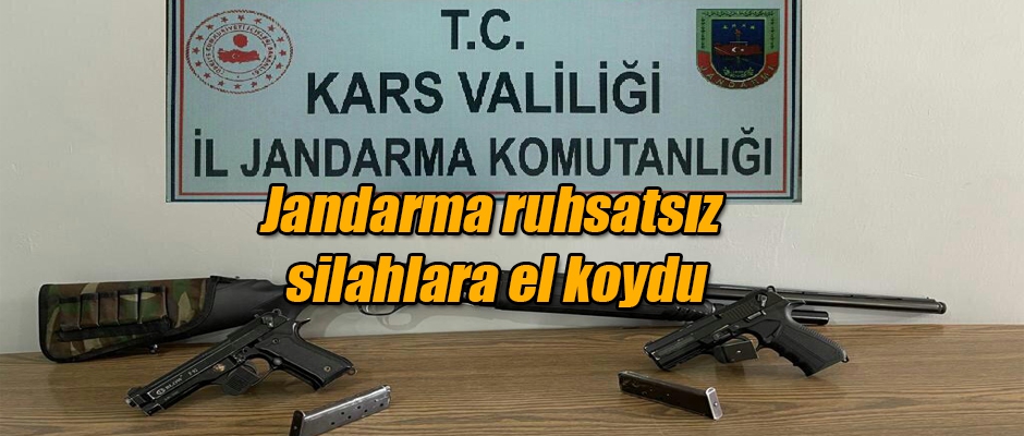 Jandarma ruhsatsız silahlara el koydu