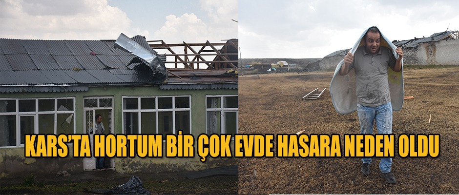 Kars'a bağlı Halefoğlu köyünde hortum meydana geldi