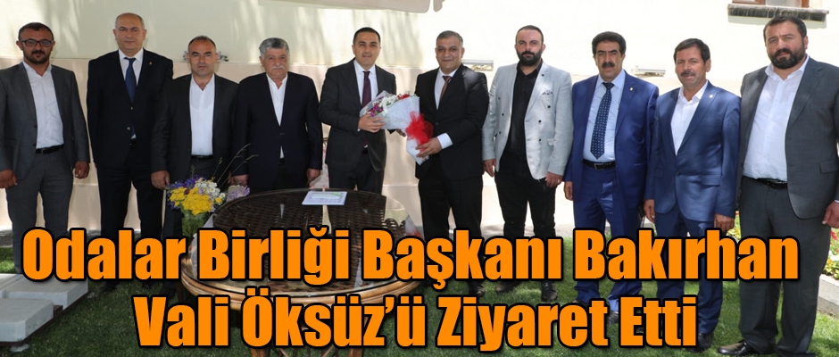 Kars Esnaf ve Sanatkarlar Odalar Birliği Başkanı Bakırhan Vali Belediye Başkanı Öksüz'ü Ziyaret Etti