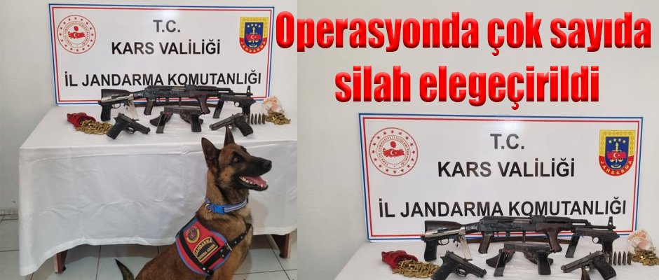 Kars İl Jandarma Ekipleri Operasyon Düzenledi Çok Sayıda Silah Ele Geçirildi