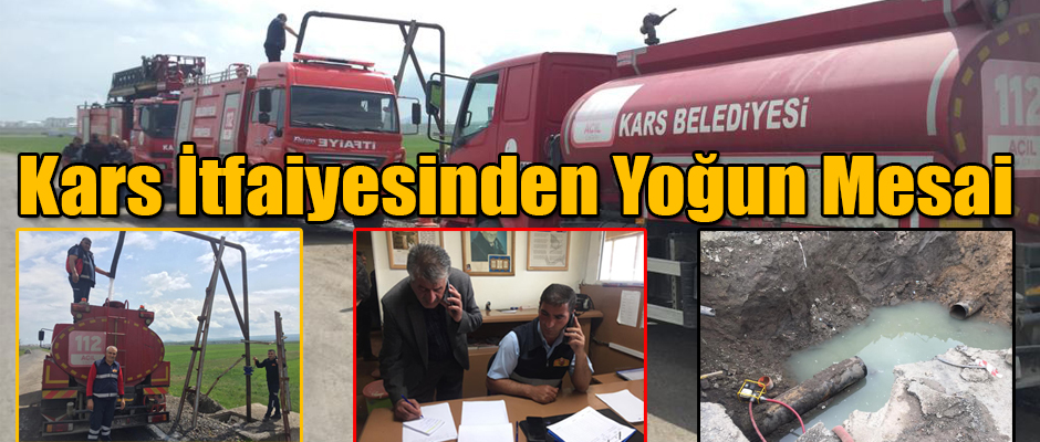 Kars İtfaiyesinden Yoğun Mesai 