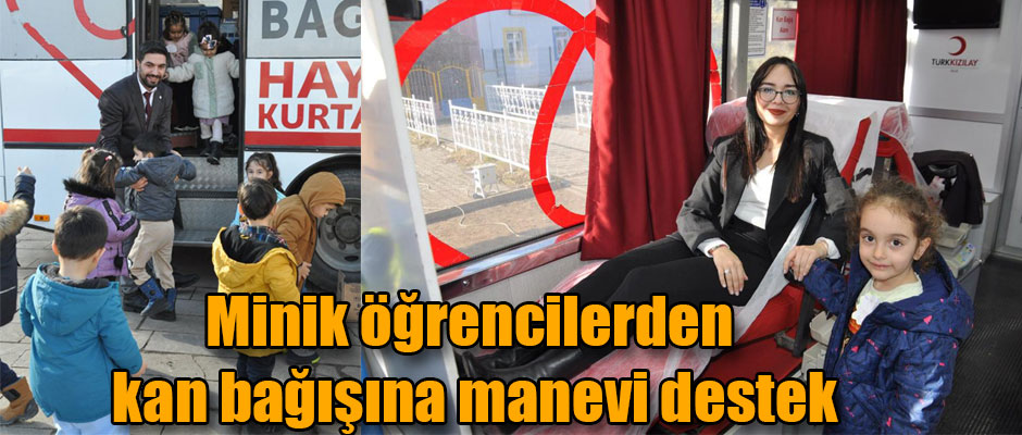 Kars'ta Minik öğrencilerden kan bağışına manevi destek