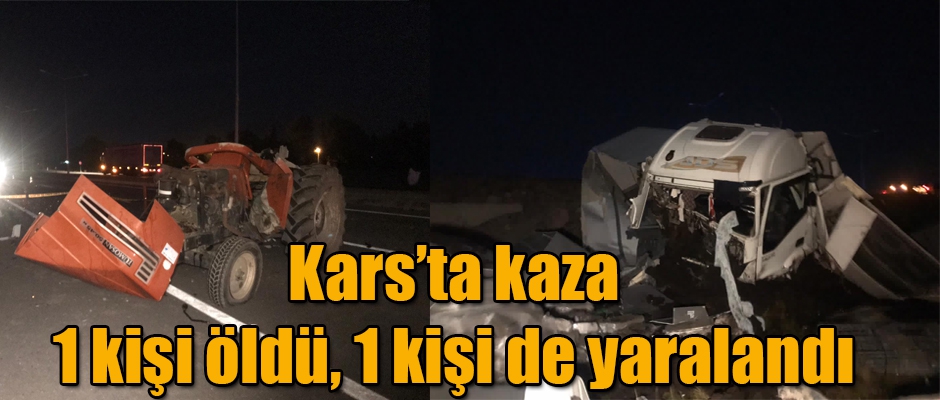 Kars'ta trafik kazası 1 kişi öldü, 1 kişi de yaralandı