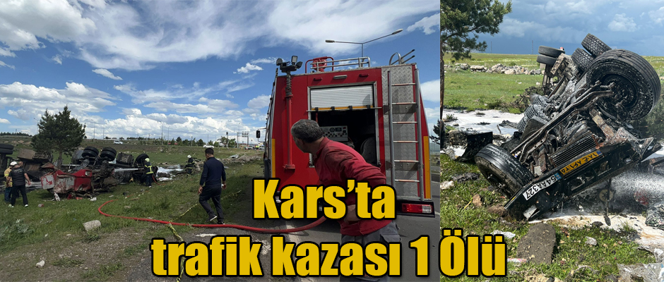 Kars'ta Trafik Kazası Tır Sürücüsü Hayatını Kaybetti