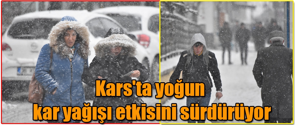 Kars'ta yoğun kar yağışı etkisini sürdürüyor