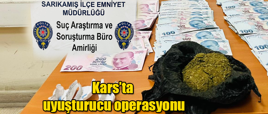 Kars'ta Yolcu üzerinde ve çantasında uyuşturucu yakalandı