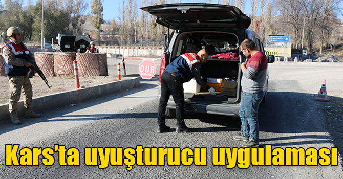 Jandarmadan Karsta uyuşturucu uygulaması