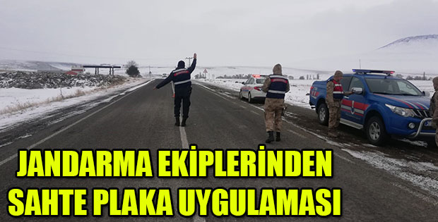 KARS JANDARMA EKİPLERİNDEN SAHTE PLAKA UYGULAMASI