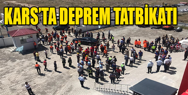 Kars'ta deprem tatbikatı yapıldı.