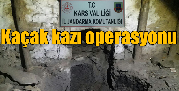 Karsta kaçak kazı operasyonu