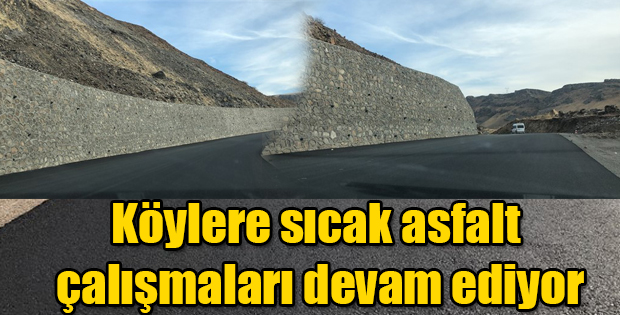 KARS'TA KÖY YOLLARINA SICAK ASFALT 