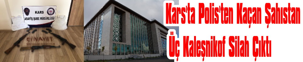 Kars'ta Polisten Kaçan Şahısta Üç Kaleşnikof Silah Çıktı