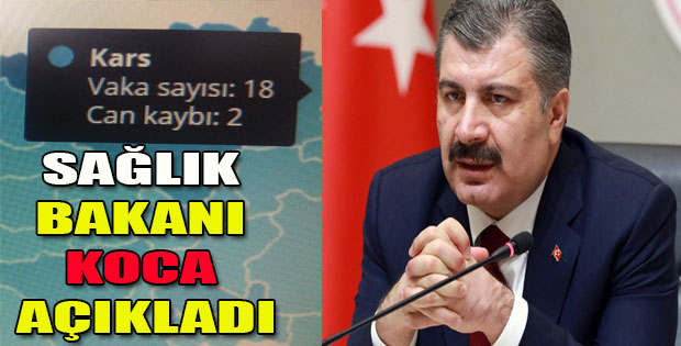 SAĞLIK BAKANI KOCA VAKA SAYISINI AÇIKLADI