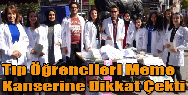 TIP ÖĞRENCİLERİ MEME KANSERİNE DİKKAT ÇEKTİ.!