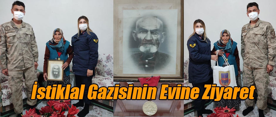 Sarıkamış Jandarmadan İstiklal Gazisinin Evine Ziyaret