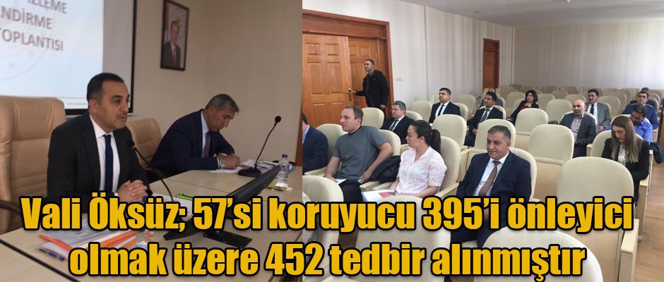 Vali Belediye Başkanı Öksüz; 452 tedbir kararı alınmıştır