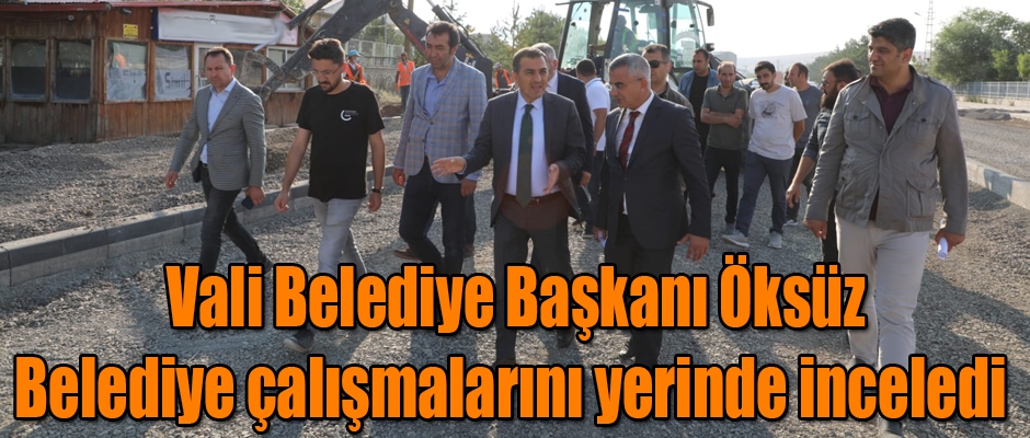 Vali Belediye Başkanı Öksüz Belediye çalışmalarını yerinde inceledi